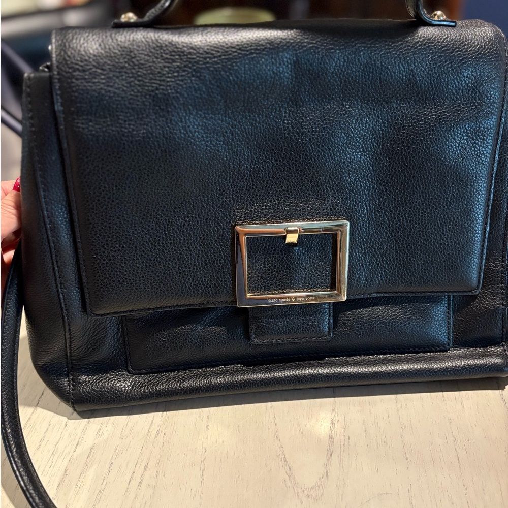 Kate Spade New York Black Leather Satchel Handbag